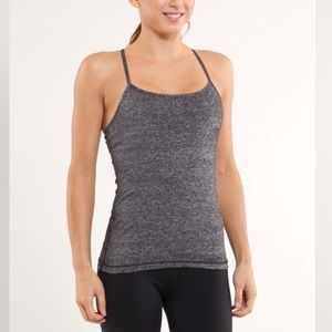 Lululemon Power Y Heather Black Tank
